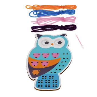 Learn to sew wooden hand-stitch set - Owl