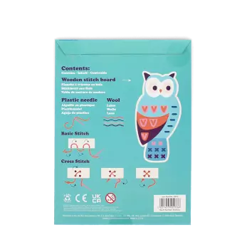Learn to sew wooden hand-stitch set - Owl