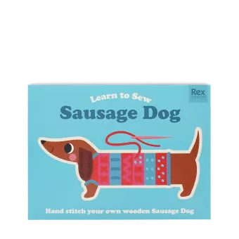 Learn to sew wooden hand-stitch set - Sausage Dog