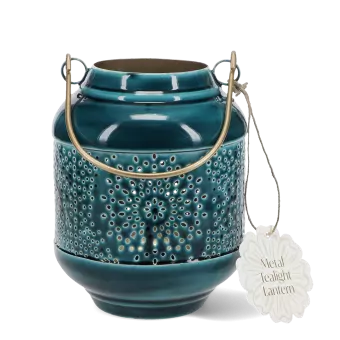 Enamel tealight lantern - Blue