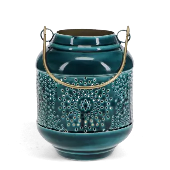 Enamel tealight lantern - Blue