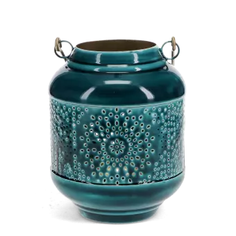Enamel tealight lantern - Blue