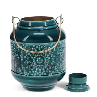 Enamel tealight lantern - Blue