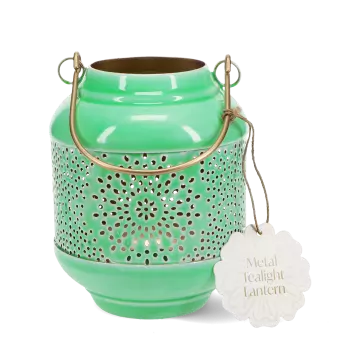 Enamel tealight lantern - Green