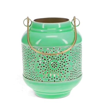 Enamel tealight lantern - Green