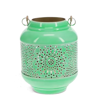 Enamel tealight lantern - Green