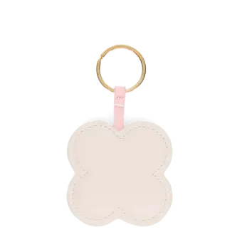 Faux leather keyring - Green daisy