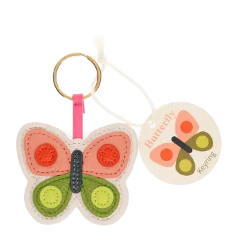 Faux leather keyring - Butterfly