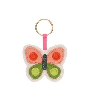 Faux leather keyring - Butterfly