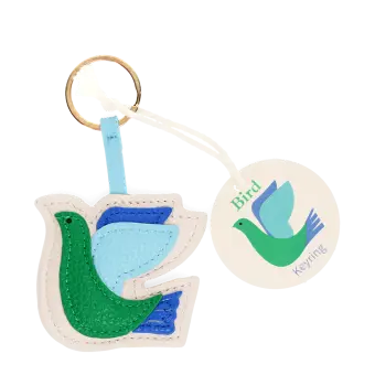Faux leather keyring - Bird