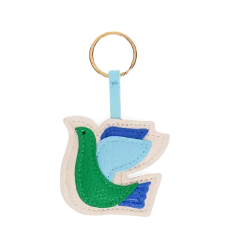 Faux leather keyring - Bird