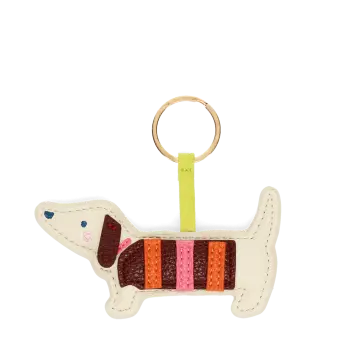 Faux leather keyring - Sausage Dog