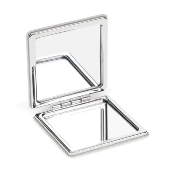 Square pocket mirror - Pink and green Daisy