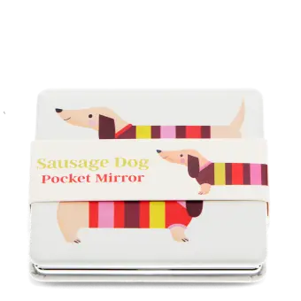 Square pocket mirror - Sausage Dog