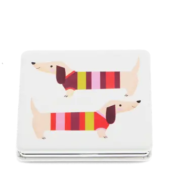Square pocket mirror - Sausage Dog