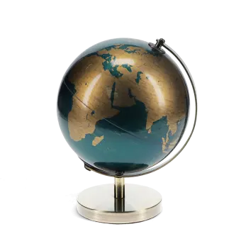 USB world globe light (14.2cm) - Blue and gold