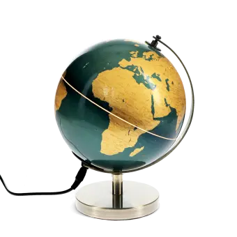 USB world globe light (14.2cm) - Blue and gold