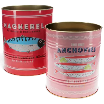 Set of 2 storage tins - fish