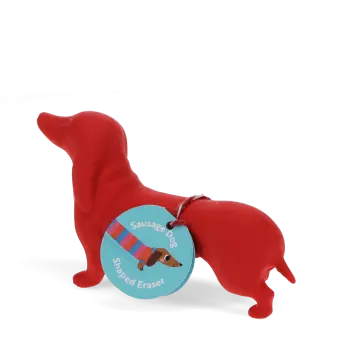 Giant sausage dog eraser red