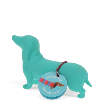 Giant sausage dog eraser turquoise