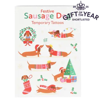Temporary tattoos - Festive Sausage Dog