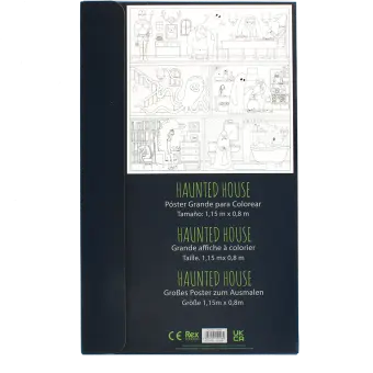 Large colouring poster with pencils - Haunted House