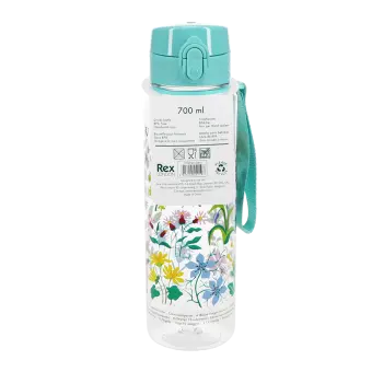 Drinks bottle with push button lid 700ml - Wild Flowers