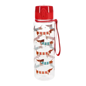 Drinks bottle with push button lid 700ml - Sausage Dog