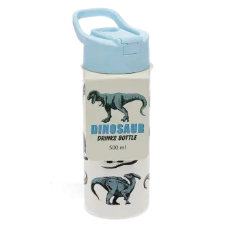 Stainless steel bottle with push button lid 500ml - Dinosaur