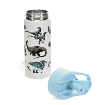 Stainless steel bottle with push button lid 500ml - Dinosaur