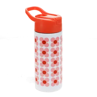 Stainless steel bottle with push button lid 500ml - Pink daisy
