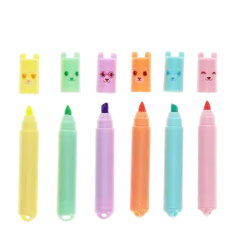 Mini highlighters (set of 6) - Bear