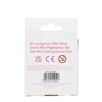 Mini highlighters (set of 6) - Bear