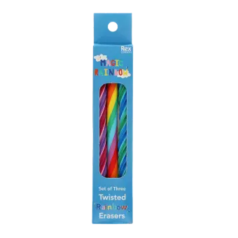 Twisted rainbow erasers (set of 3)