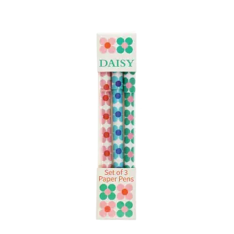 Paper ballpoint pens (set of 3) - Daisy
