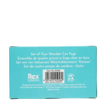 Mini wooden pegs (set of 4) - Cats
