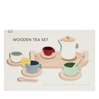 wooden toy tea playset