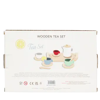 wooden toy tea playset