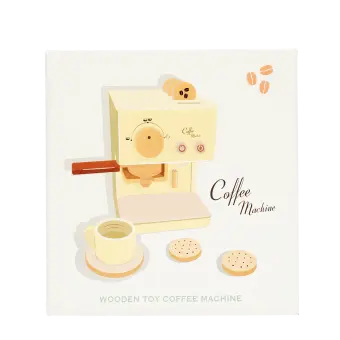 wooden toy coffee machine playset