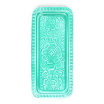 Enamel trinket tray - aqua