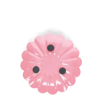 Enamel flat flower candle holder - dark pink