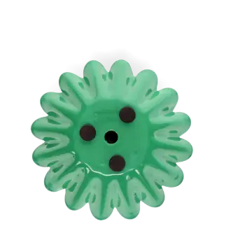 Enamel cupped flower candle holder - Dark green