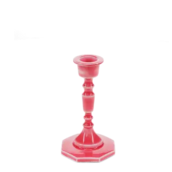 Enamel candlestick (13cm) - Vibrant pink