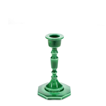 Enamel candlestick (13cm) - Dark green