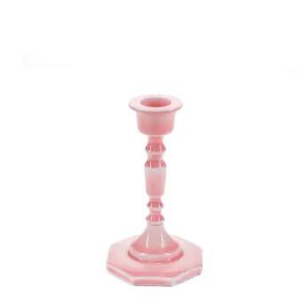 Enamel candlestick (13cm) - dark pink