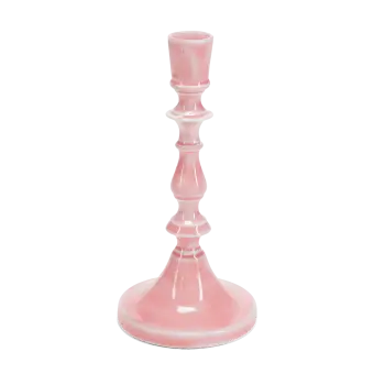 Enamel candlestick (19cm) - dark pink