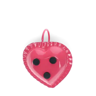 Enamel heart-shaped candle holder - Vibrant pink