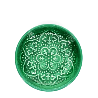 Enamel trinket dish - Dark green