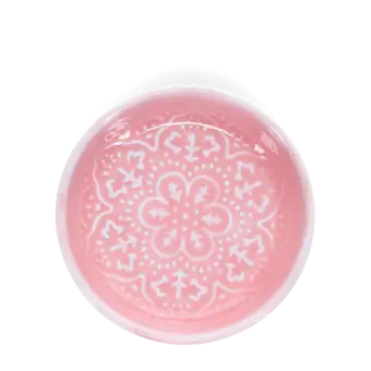 Enamel trinket dish - dark pink
