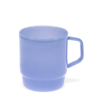 milky blue glass stacking coffee cup